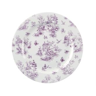 GF308 Churchill Vintage Prints Plates Cranberry Toile Print 305mm