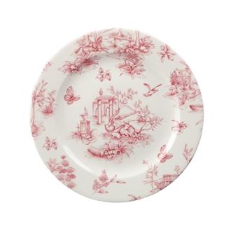 GF612 Churchill Vintage Prints Tea Plates Cranberry Toile Print 210mm
