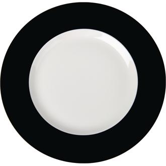 GG126 Royal Porcelain Maxadura Edge Black Rimmed Plates 225mm (x12)