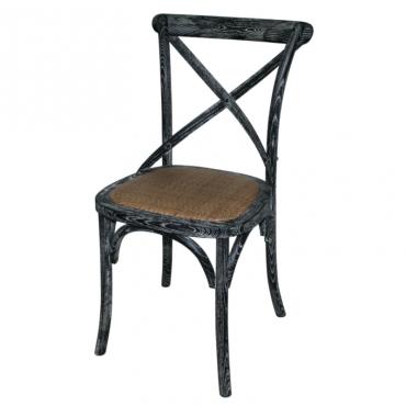 GG654 Bolero Black Wooden Dining Chairs With Backrest (Pack Of 2)
