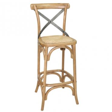 GG657 Bolero Wooden Barstool with Backrest