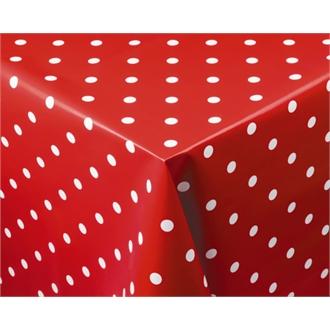 GG804 Crimson Polka Dot PVC Table Cloth