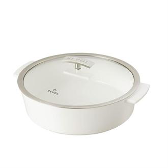 GG853 Revol Revolution Round Cocotte Glass Lid White Body