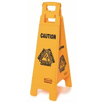 GG990 Rubbermaid Multilingual 4 Sided Wet Floor Safety Sign