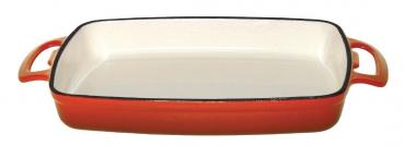 GH321 Vogue Rectangular Orange Cast Iron Dish 1.8Ltr