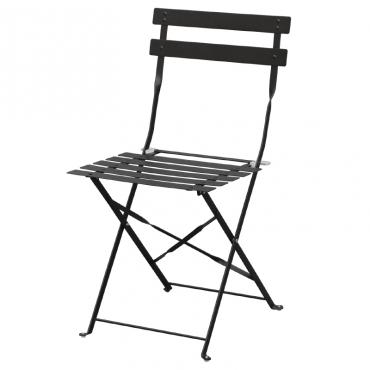 GH553 Bolero Pavement Style Steel Chairs Black (Pack of 2)