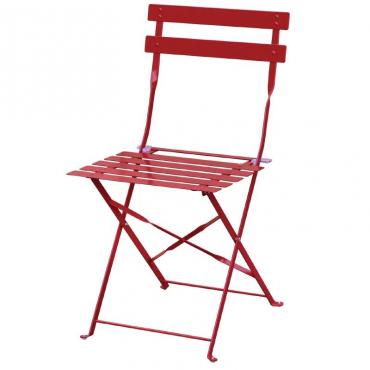 GH555 Bolero Pavement Style Steel Chairs Red (Pack of 2)