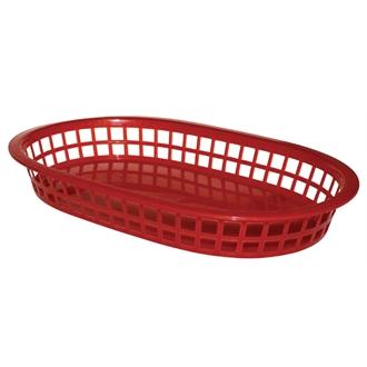 GH967 Oval Polypropylene Food Basket Red