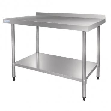 GJ505 Vogue Stainless Steel Table with Upstand 600mm - Flat Packed