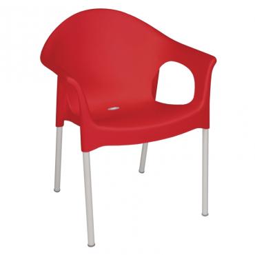 GJ972 Bolero Stacking Bistro Armchairs Red (Pack of 4)