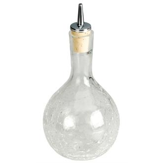 GK639 Dash Bottle Round Crackle Glass 330ml