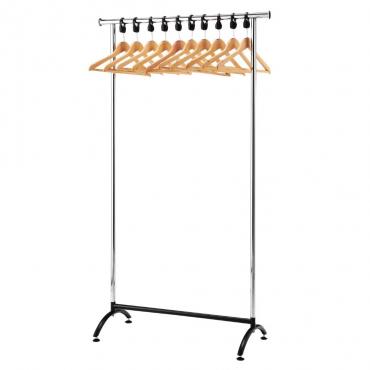 GK913 Chrome Coat Rack with 10 Wood Hangers