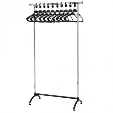 GK914 Chrome Coat Rack with 10 Polypropylene Hangers