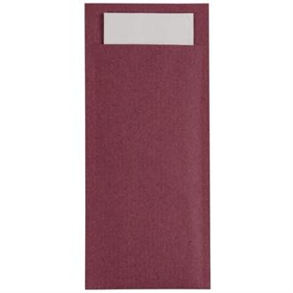 GK915 Burgundy Kraft Cutlery pouch with Champagne Napkin x 600