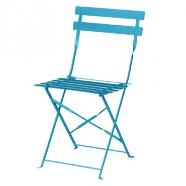 GK982 Bolero Pavement Style Steel Chairs Seaside Blue (Pack of 2)