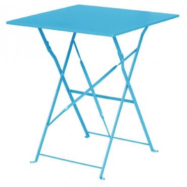 Bolero GK985 Seaside Blue Pavement Style Steel Table Square 600mm