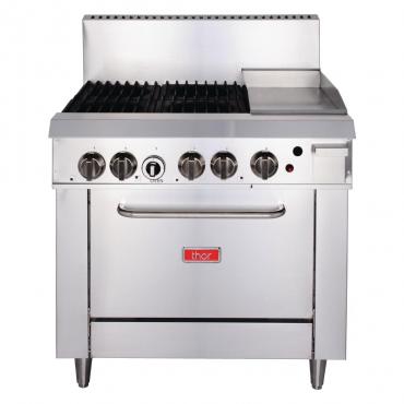 Thor 4 Burner Oven Range with 305mm Built-In Griddle - LPG Only - GL174