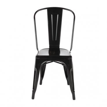 Bolero Bistro Steel Side Chairs Black (Pack of 4) - GL331