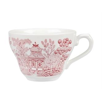 GL474 Churchill Vintage Prints Willow Georgian Teacup Cranberry 200ml