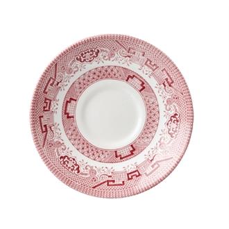 GL475 Churchill Vintage Prints Willow Georgian Saucer Cranberry  141mm