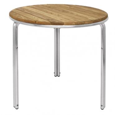 Bolero GL981 Round Ash and Aluminium Table 600mm