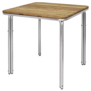 Bolero GL982 Square Ash and Aluminium Table 700mm