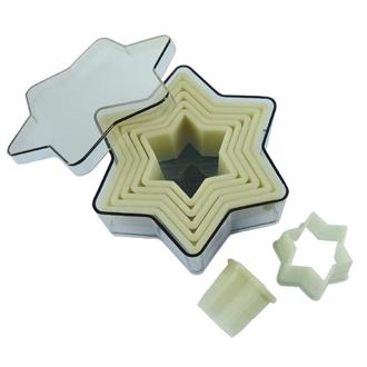 GM373 De Buyer Plain Star Cutters dia 7.3mm to 120mm set of 7