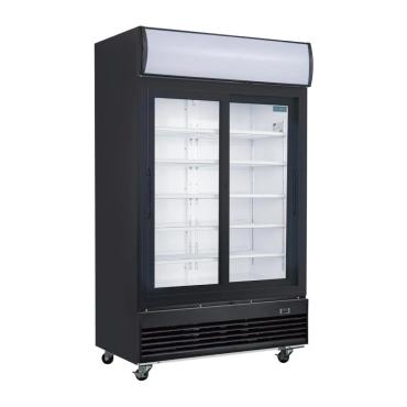 Polar GM814 G-Series Upright Sliding Door Display Fridge with Light Box 