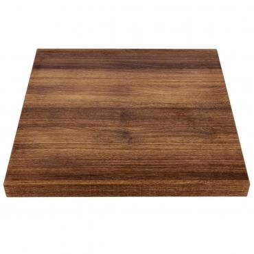 Bolero GR324 Pre-drilled Square Table Top Rustic Oak 600mm