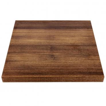 Bolero GR324 Pre-drilled Square Table Top Rustic Oak 600mm