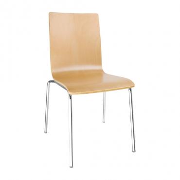 Bolero GR342 Square Back Sidechair Natural Finish (Pack of 4)
