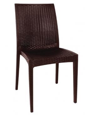 GR361 Bolero Brown PP Rattan Bistro Side Chairs (Pack of 4).