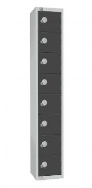 Elite GR683 Eight Door Camlock Locker with Sloping Top Graphite Grey. 