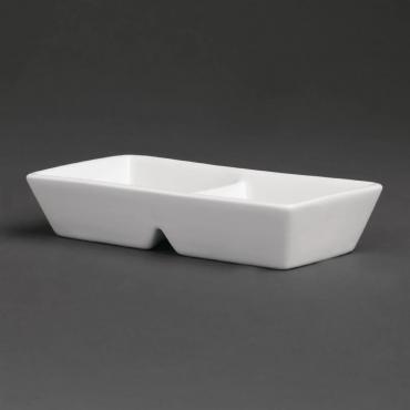Royal GT934 Porcelain Classic White Twin Dipping Pot 125mm (Pack of 12)