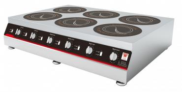 Chefrange GXIH6-3 80 Line Counter Top 6 Ring Induction Hob - 6 x 3kW Power