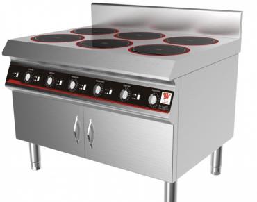 Chefsrange GXIH6-3.5B 80 Line Floorstanding 6 Ring Induction Hob - 6 x 3.5kW Power