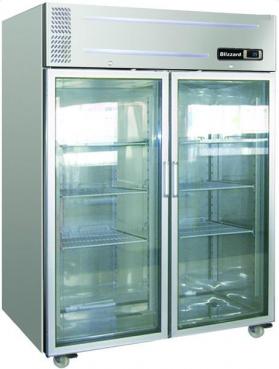 Blizzard HB2SSCR 2/1GN Hinged Double Door Display Fridge 