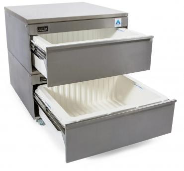 Adande HCR2 Standard Depth Double Prep Counter Drawer Unit - Rear Engine - Fridge Only 