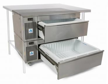 Adande HCS2 Standard Depth Double Undercounter Drawer Unit - Side Engine - Fridge Only