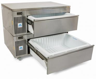 Adande HCS2 Standard Depth Double Prep Counter Drawer Unit - Side Engine - Fridge Only 