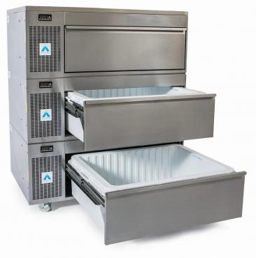 Adande HCS3 Standard Depth Bulk Storage 3 Drawer Unit - Side Engine - Fridge Only