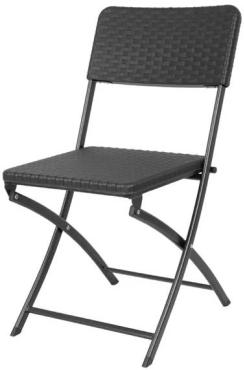 Bolero HS559 Rattan Folding Chairs Black (2 Pack)