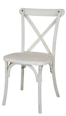 Bolero HW280 Manhattan Cross-Back Resin Chairs Limewash (4 Pack)