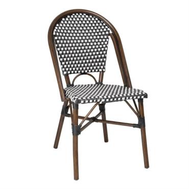 Bolero HW598 Parisian Style PE Rattan Chair Black Dot Mix (2 Pack)
