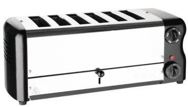Rowlett Esprit HW917 6 Slot Toaster Jet Black with Duraheat Elements & Sandwich Cage