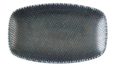 Churchill HX101 Studio Prints Astro Metallic Blue Oblong Chefs Plates 178mm x 105mm (12 Pack)