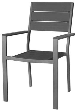 Bolero HZ022 Valletta Grey Slatted Armchairs (4 Pack)