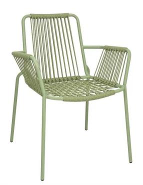 Bolero HZ219 Melbourne Rope Design Armchairs Light Green (4 Pack)