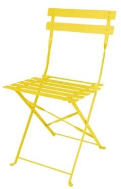 Bolero HZ365 Perth Pavement Style Folding Chairs Mellow Yellow (2 Pack)