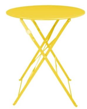 Bolero HZ369 Perth Pavement Style Round Table Mellow Yellow 600mm
